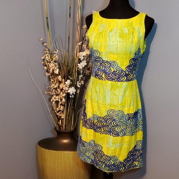 Anthropologie Dresses & Skirts - Anthropologie Tabitha Azure Scroll Dress Sz 6